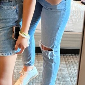 Light Blue Distressed Women's Jeans